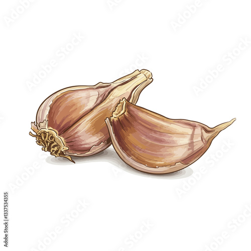 garlic isolated on white background