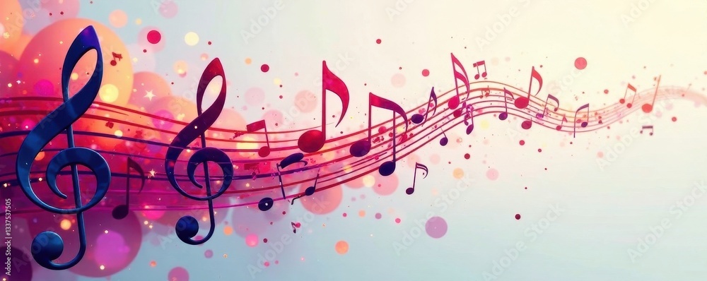 Swirling musical notes forming an abstract design, gold, vector Swirling musical notes forming an abstract design, gold, vector