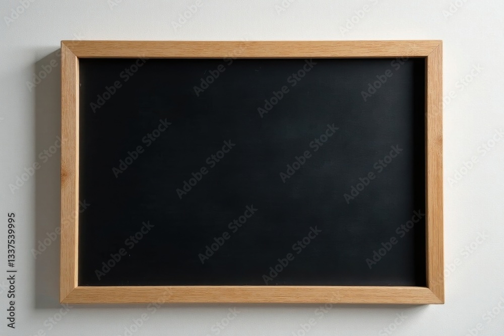 Clean slate, dark blackboard in simple wooden frame , concept, empty Clean slate, dark blackboard in simple wooden frame , concept, empty