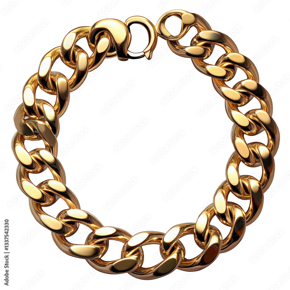 Obraz premium Luxurious Golden Chain Bracelet, Shining Elegance and Stylish Accessory