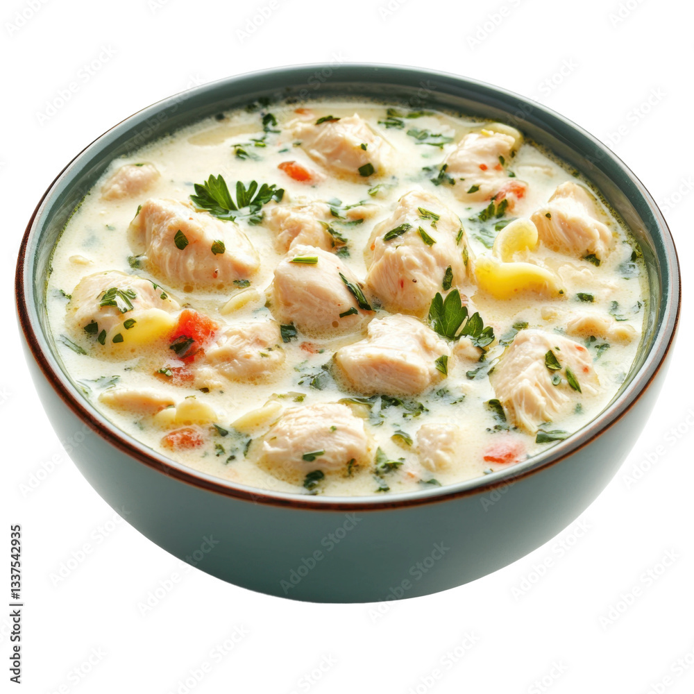 Creamy chicken soup a cozy close-up recipe in food photography Creamy chicken soup a cozy close-up recipe in food photography