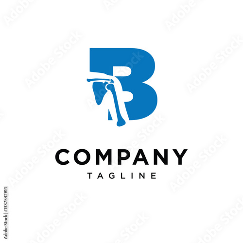 Letter B Shoulder Surgery Logo Icon Vector