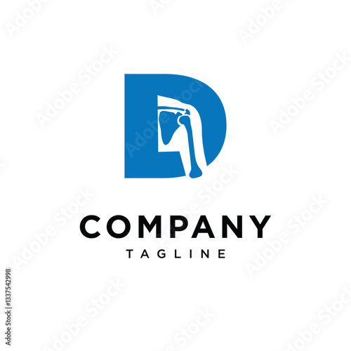 Letter D Shoulder Surgery Logo Icon Vector