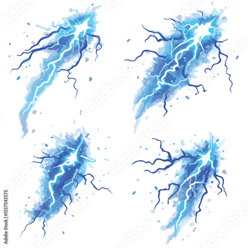 Dramatic Lightning Thunderbolt Strikes During Storm