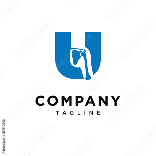 Letter U Shoulder Surgery Logo Icon Vector