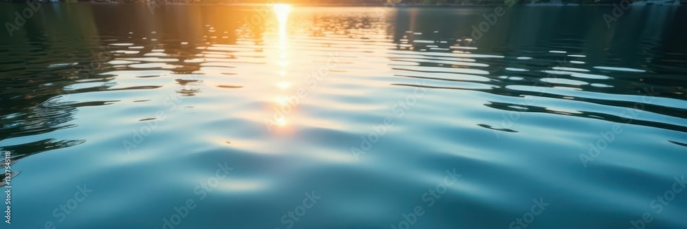 Calm lake surface, gentle ripples reflecting sunlight, clear, lake Calm lake surface, gentle ripples reflecting sunlight, clear, lake