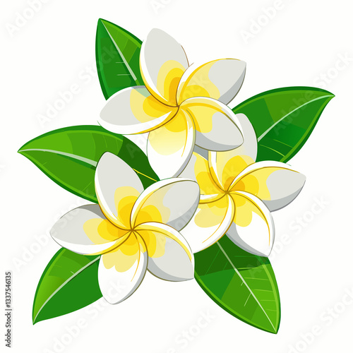frangipani flower vector illustration