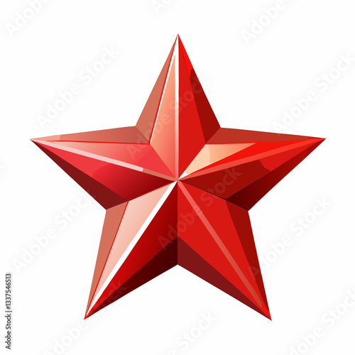 red star isolated on white background