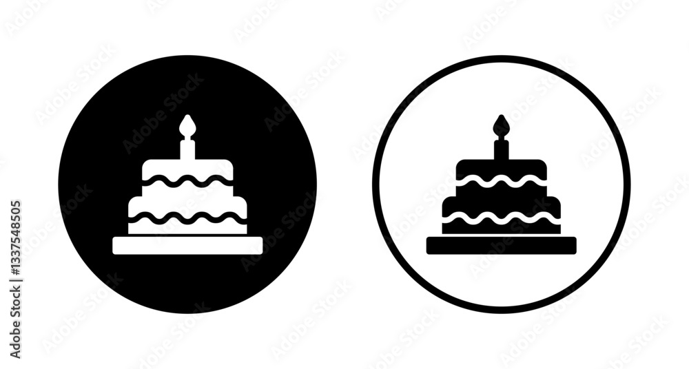 Cake icon logo design. Cake sign and symbol. Birthday cake icon Cake icon logo design. Cake sign and symbol. Birthday cake icon