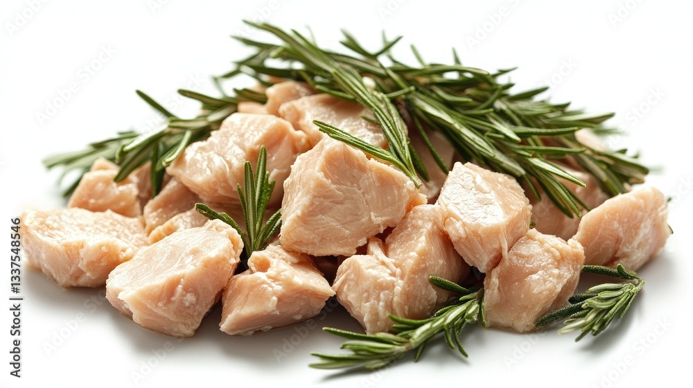 Cubed Cooked Chicken with Fresh Rosemary Cubed Cooked Chicken with Fresh Rosemary