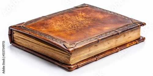 Aerial View of Antique Book Isolated on White - Drone Photography