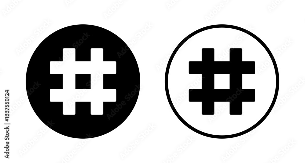 Fototapeta premium Hashtag icon logo design. hashtag sign and symbol
