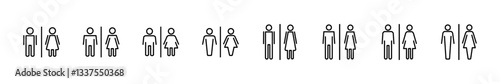 Toilet icon set. restrooms icon vector. bathroom sign. wc, lavatory