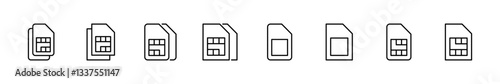 Sim card icon set. dual sim card icon vector