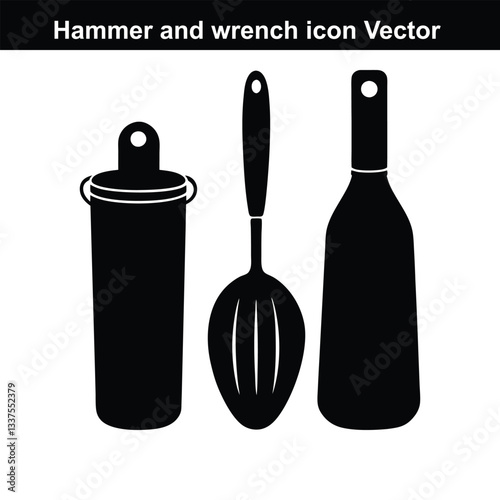 Kitchen Utensils Silhouette: A clean, crisp silhouette of essential kitchen utensils, set against a backdrop, evoking a sense of culinary readiness and simplicity.