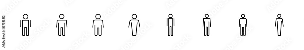 Man icon set. male icon vector. human symbol