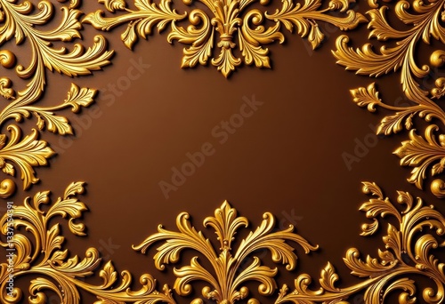 Intricate gilded acanthus leaf & scroll pattern, Roman Baroque style, acanthus, leaf