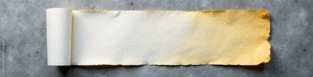 Folded notepaper against mottled gray backdrop, mockup, material Folded notepaper against mottled gray backdrop, mockup, material