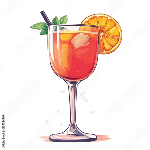 Refreshing Margarita Vector Illustration on White Background