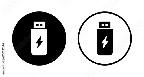Usb icon logo design. Flash disk sign and symbol. flash drive sign. usb charging