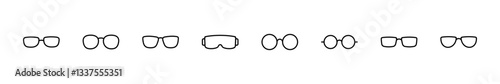 Glasses icon set. Glasses vector icon