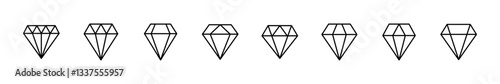 Diamond icon set. diamond gems vector icon.