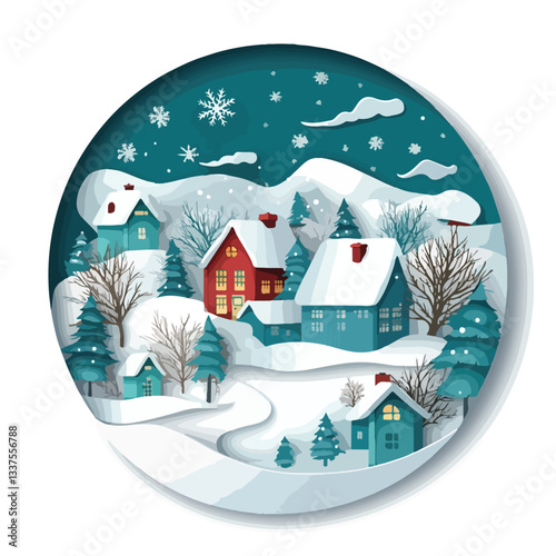 Merry Christmas Winter Snow Countryside Landscape