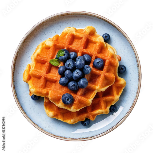 A Plate of Blueberry Waffle...