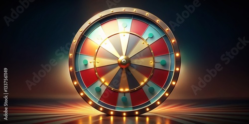 Animated Wheel of Fortune: Casino Game Rotating Line Art, Gambling Motion Graphics