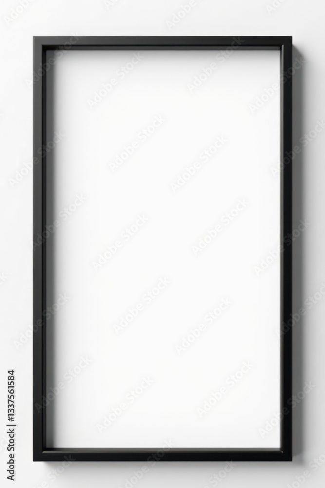 Sleek black frame isolated on white, minimalist design , classic, template, minimal Sleek black frame isolated on white, minimalist design , classic, template, minimal