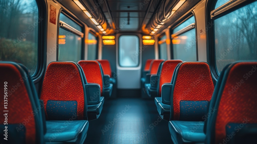 Fototapeta premium Empty train car interior