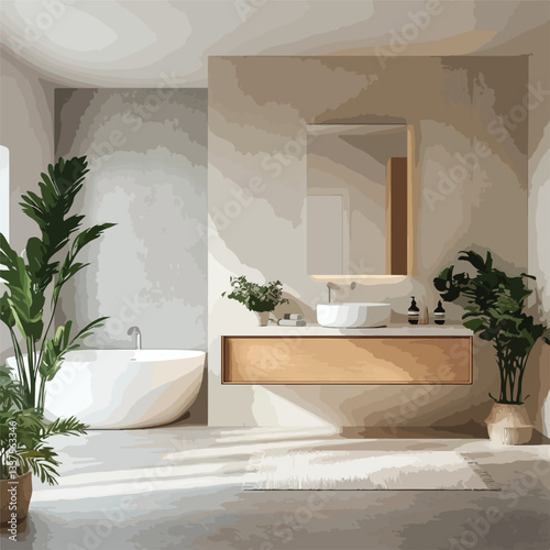 Sleek Modern Minimalist Bathroom Interior Design