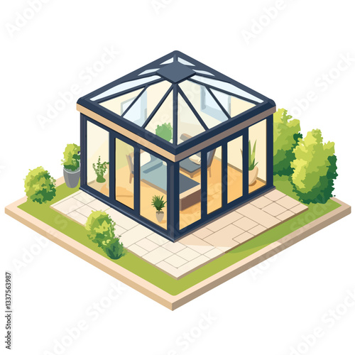 Modern Sunroom or Conservatory Extending Into the Outdoors
