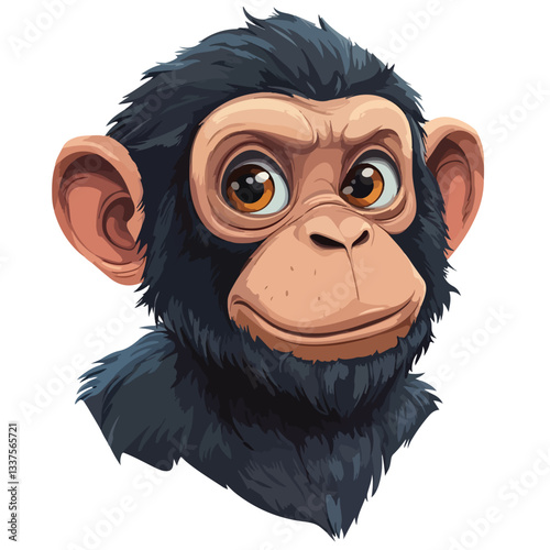 Playful Ape Mascot Cartoon Character Illustration EPS