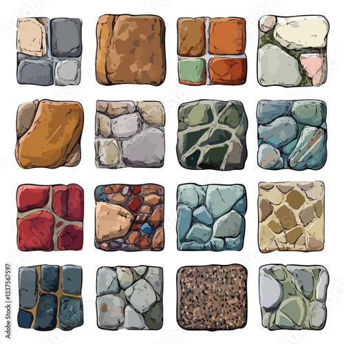 Exquisite Natural Stone Textures: Italian Square Stones