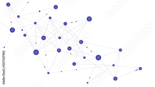 Abstract polygonal background with gradient points and lines connection. Digital technology and global network connection with plexus