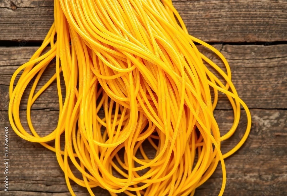 Golden strands of spaghetti against a rustic wood backdrop, food photography, italian Golden strands of spaghetti against a rustic wood backdrop, food photography, italian