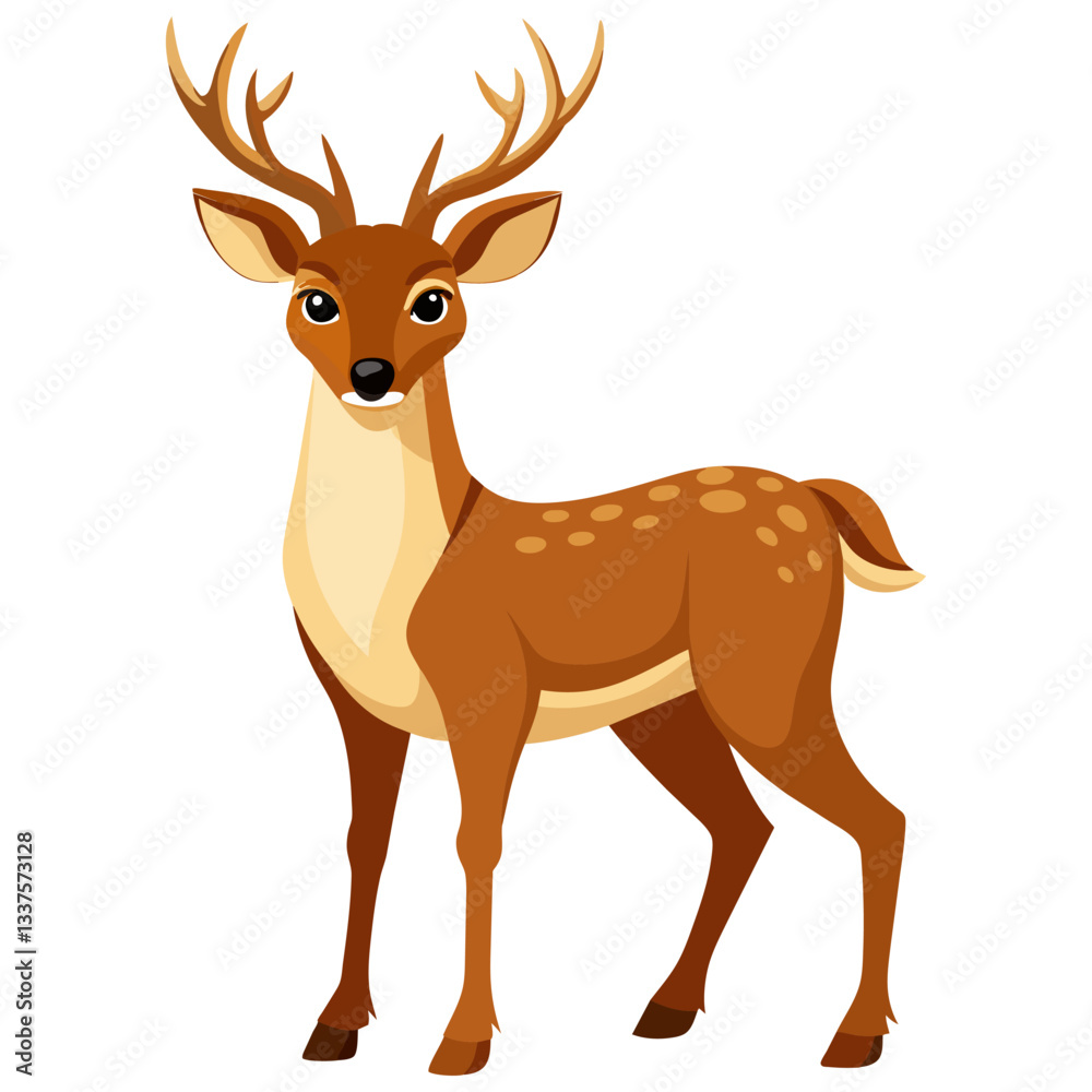 deer vector illustration, graceful wildlife animal drawing deer vector illustration, graceful wildlife animal drawing