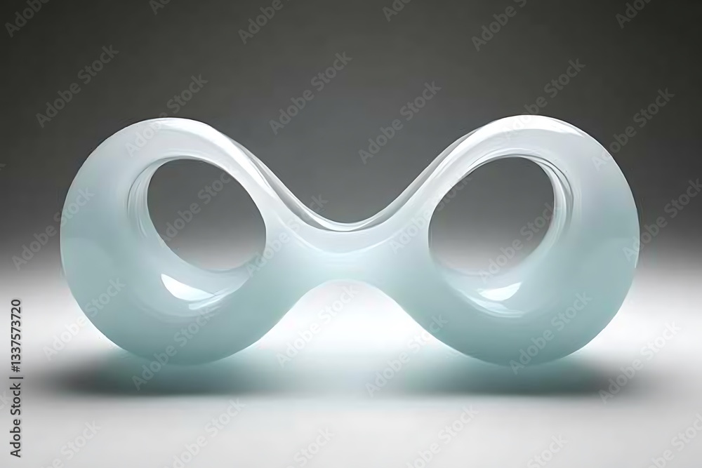 Fototapeta premium Infinity Glass Sculpture for Studio Lighting.