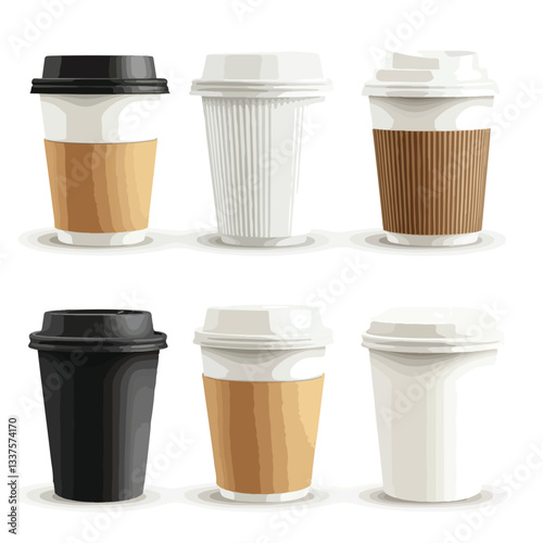 Realistic Paper Cup Mockup for Coffee Take Away Mug