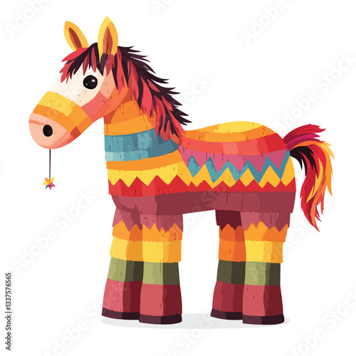 Pinata Horse Vector Illustration on White Background
