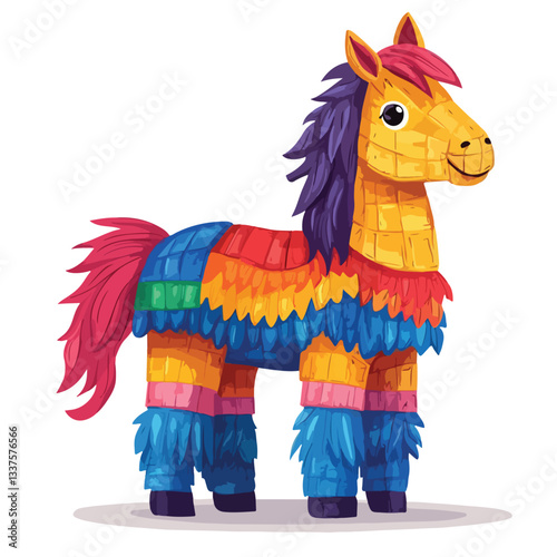Pinata Horse Vector Illustration on White Background