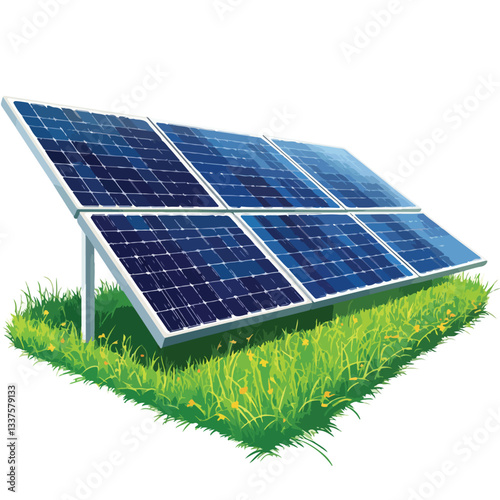 Solar Panels Receiving Sunlight for Renewable Energy Concept
