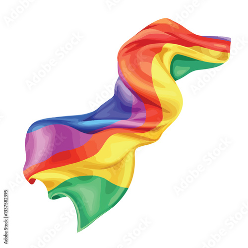 Rainbow Pride Ribbon LGBTQ Gay Flag Vector Illustration