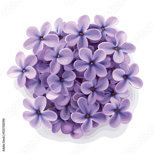 Realistic Lilac Flower Bed Backdrop with Floral Top