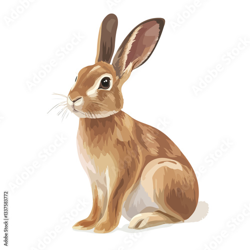 Realistic Wild Animal Hare Rabbit Design Vector EPS