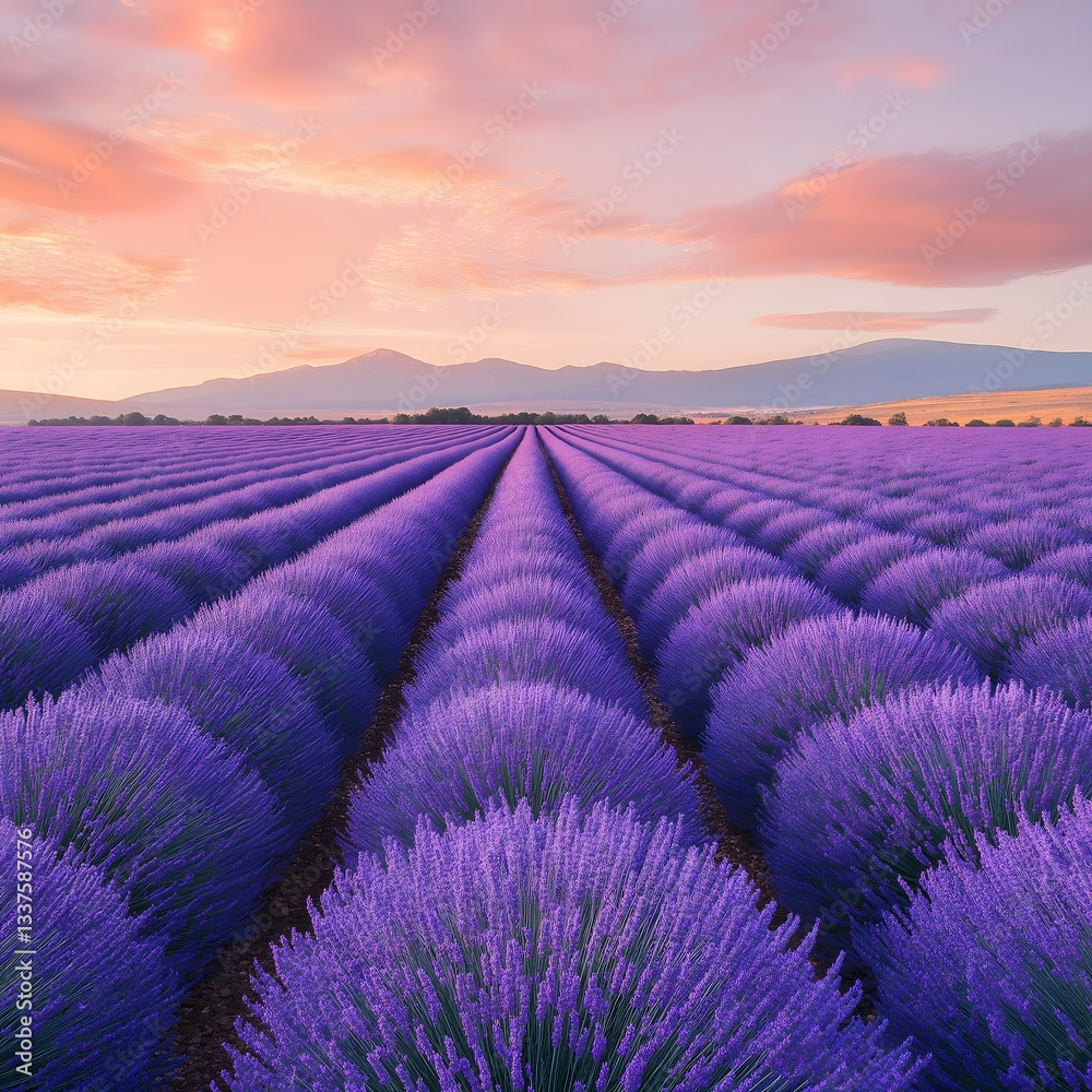 Fototapeta premium Lavender Field at Sunrise