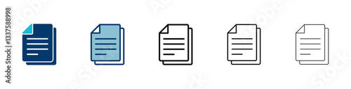 Document icon vector isolated on white background. Paper icon. File Icon