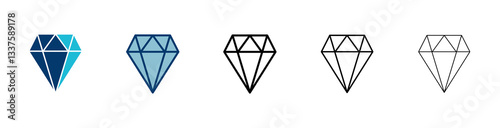 Diamond icon vector isolated on white background. Diamond vector icon. Gemstone symbol