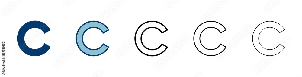 Fototapeta premium Copyright icon vector isolated on white background. copyright symbols